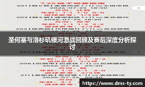 多宝官方网站圣何塞与洛杉矶银河激战回顾及赛后深度分析探讨